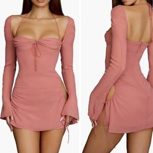 House of CB Baby Halter Long Sleeve MiniDress